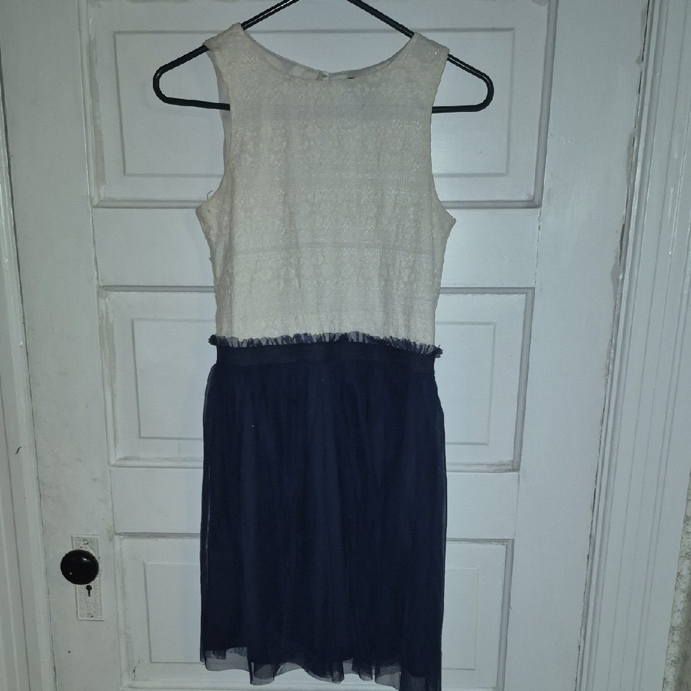 Rue21 White and Navy Dress